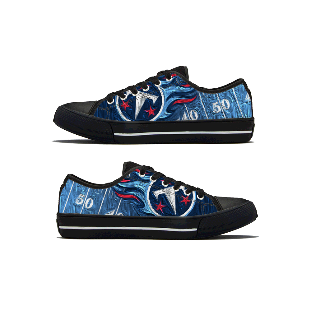Women's Tennessee Titans Low Top Canvas Sneakers 002 Women's Tennessee Titans Low Top Canvas Sneakers 002